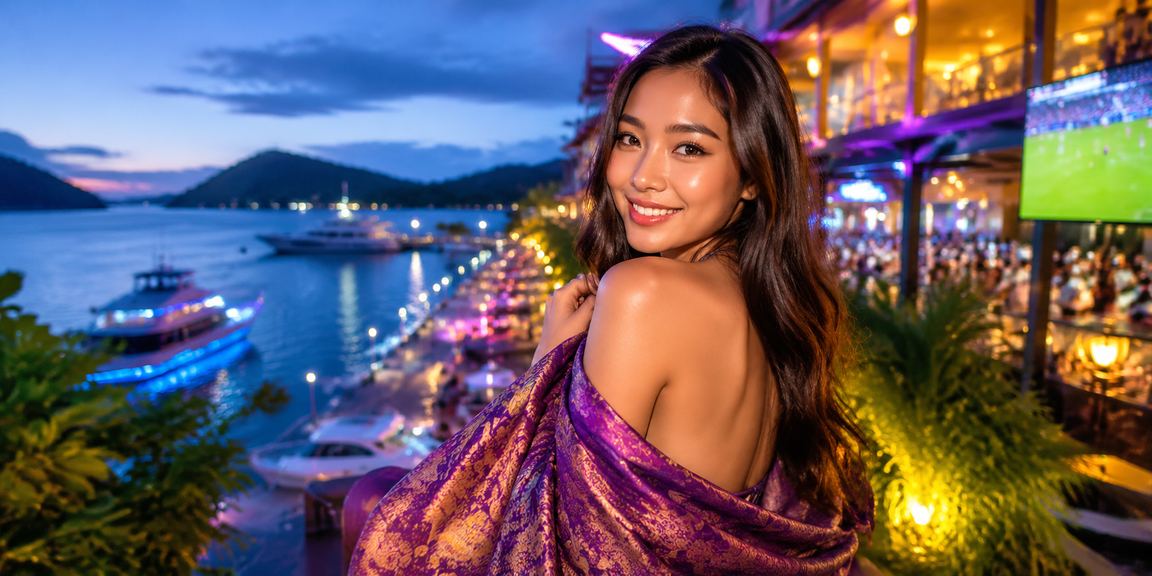 Permainan kartu dengan pencahayaan neon berwarna-warni di Vietnam yang elegan