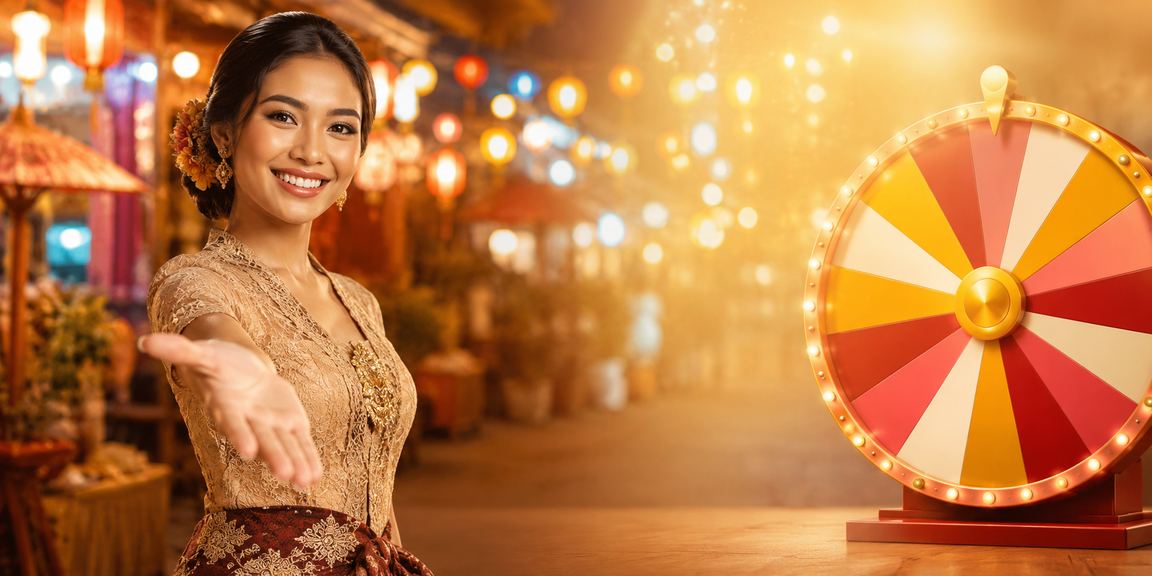 Model Vietnam berpose gembira saat memenangkan lucky draw berhadiah menarik
